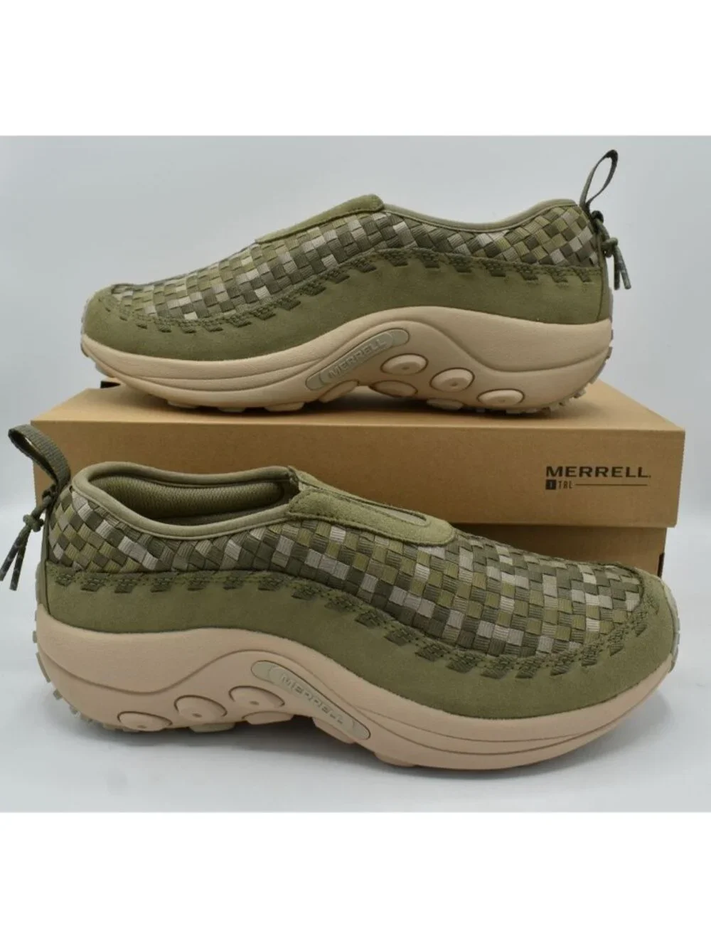 Merrell Mens Size‎ 12 Jungle Moc EVO Woven SE Drab Leather Shoes